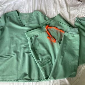 Figs Jade Green Casma Top And Zamora Jogger Scrubs